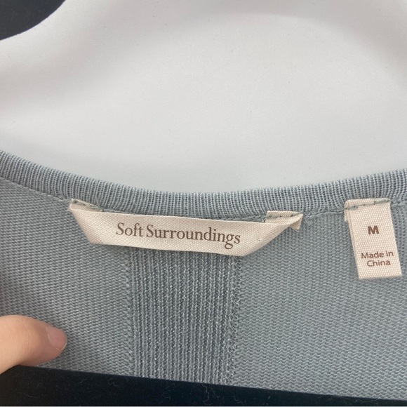 Soft Surroundings Seri Tunic Sweater V-neck Metallic Lightweight Size Medium - Picture 4 of 8